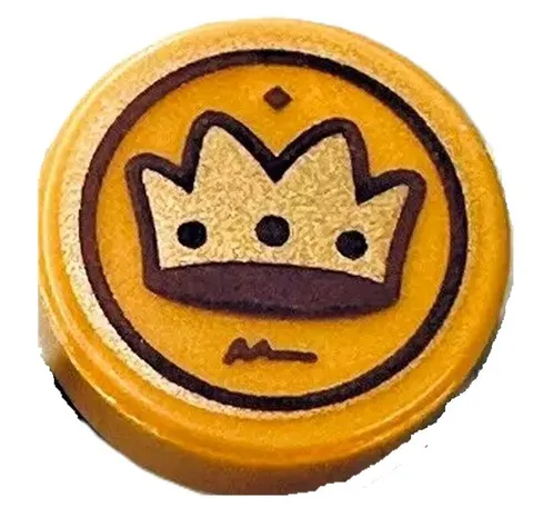 Lego 71032 New CROWN COIN Minifig Round Tile Pearl Gold Treasure 1 x 1 Stud D692