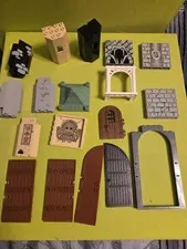 Huge Lego Lot Castle Pieces Panel Door Wall Gray, Tan & Brown, Various Shapes