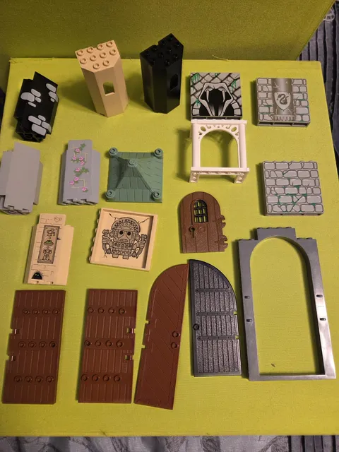 Huge Lego Lot Castle Pieces Panel Door Wall Gray, Tan & Brown, Various Shapes