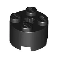 Lego Bricks Parts 20x Black 2x2 Round Ø16mm Cross Axle Hole {614326} 6143 NEW