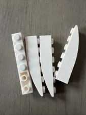 LEGO 42023 White Slope, Curved 6 x 1 Inverted 4 Pieces