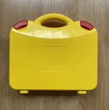 LEGO Yellow Hard Plastic Carrying Carry Case Storage Box with Handle Dividers