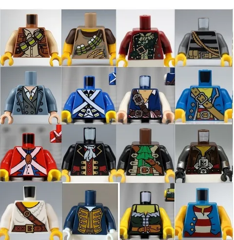 LEGO  Torso Pirates Colonial Revolutionary War Medieval Army Officer Tops
