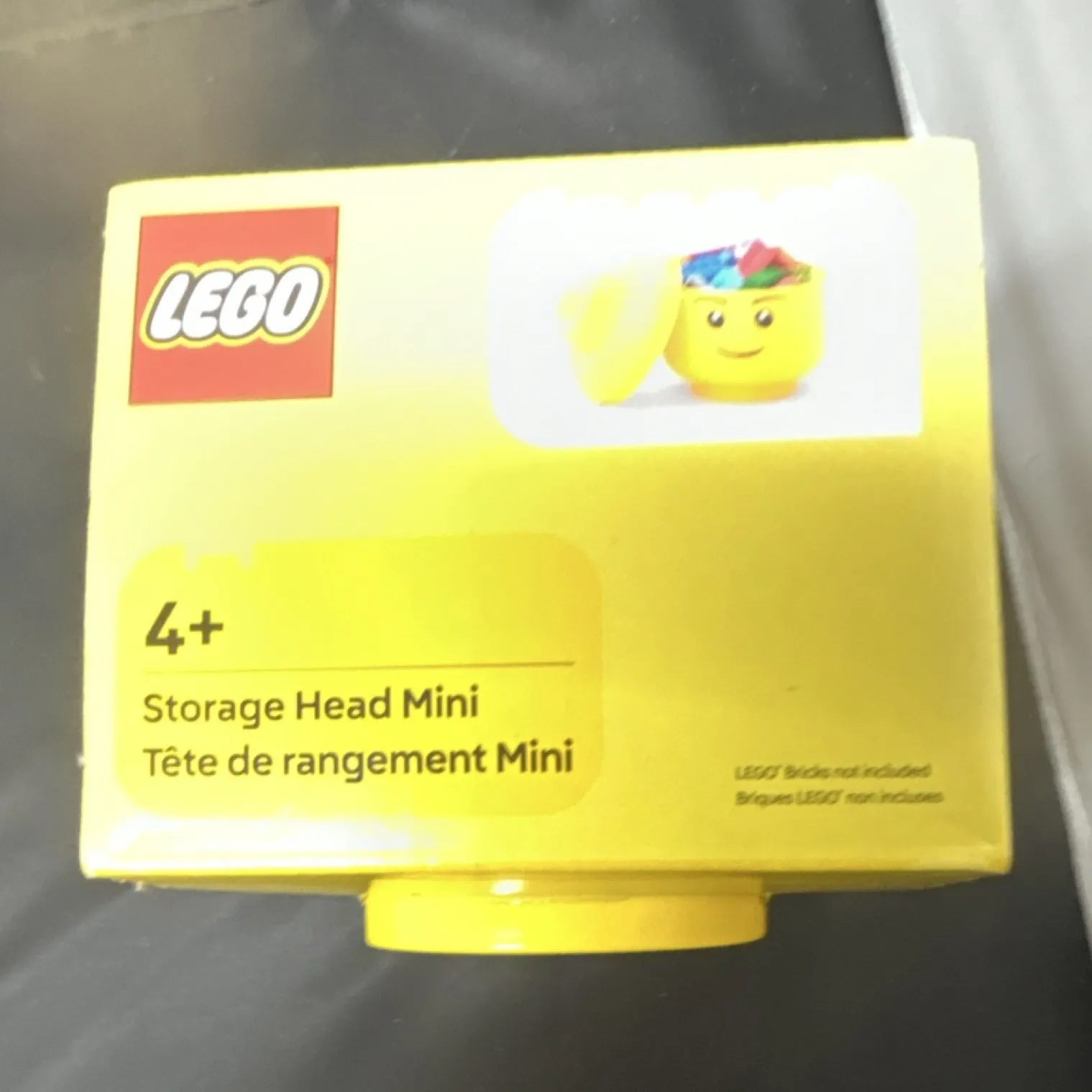 LEGO Storage Head Mini Yellow Stackable Holds 100 Bricks 4+ MPN 4033