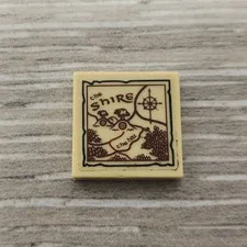 Lego 3068pb0641 Tan Tile 2 x 2 with Map the Shire Pattern Sticker From Set 79003