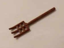 Lego x1 Reddish Brown Minifigure Utensil Pitchfork, Flat End, 95345 (028-100)