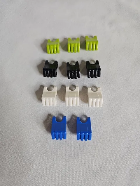 11x Lego Hero Factory Bionicle Fists with Axle Hole (Blue, Lime, White, Black)