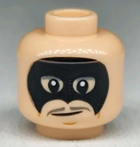 NEW LEGO® Minifigure Head Light Nouget Black Mask Moustache Alfred Pennyworth