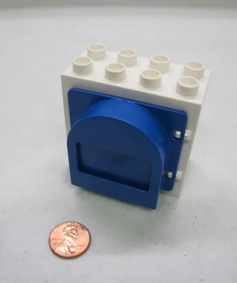 Lego Duplo Blue Booth Window Post Office Ticket Window Opening Swinging Door