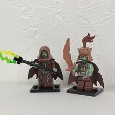 RARE 2009 LEGO Castle TROLL King and Queen Minifigures w/ Weapons Fantasy Era