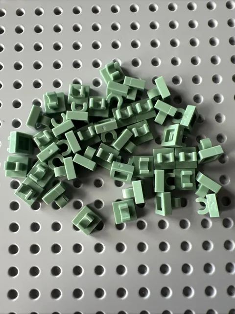 LEGO 15712 Sand Green Tile Modified 1x1 with Open O Clip Lot of 43 Botanical