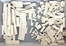 LEGO White Brick & Plate Lot Bulk Genuine Parts Mixed Long Plates Blocks