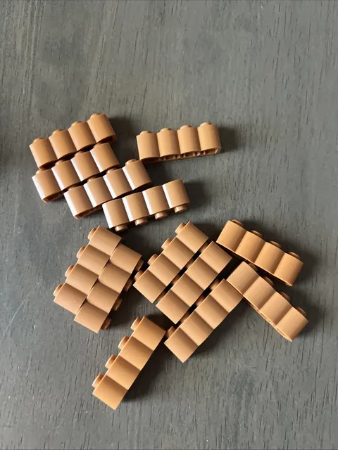 LEGO 30137 Medium Nougat Brick, Modified 1 x 24with Log Profile 13 Pieces