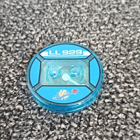 LEGO Blue/Clear Round Tile Printed LL929 Design 929 1 Piece Plastic Part
