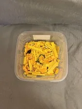 Yellow sorted Lego bricks 