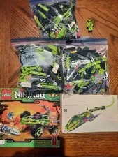 Lego Ninjago Sets 9443 Rattlecopter, 9445 Fangpyre Truck, And 9447 Bite Cycle.