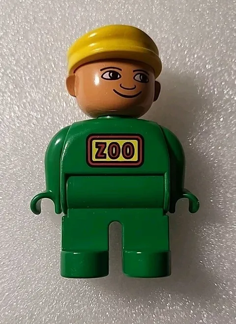 Vintage Lego Duplo Zoo Keeper Person Figures Man Zoo Outfit 