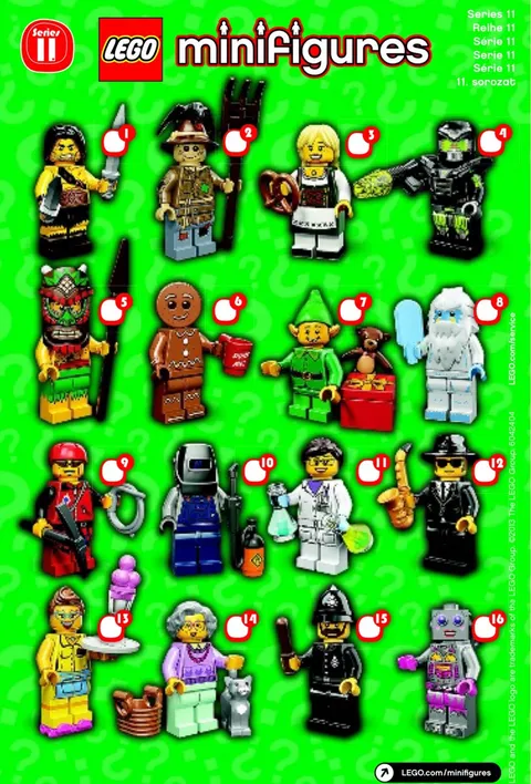 Lego 71002 Minifigures Series 11 Complete Set Of 16 With All Accessories