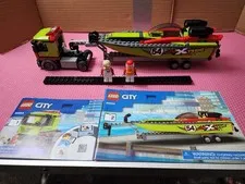 LEGO CITY: Race Boat Transporter (60254) Complete Set With Mini Figures