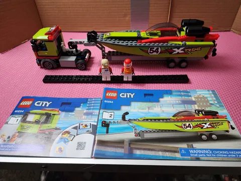 LEGO CITY: Race Boat Transporter (60254) Complete Set With Mini Figures