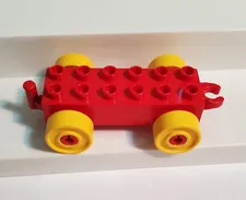 Lego Duplo 2 x 6 Car Base Train Base Open Hitch End Red
