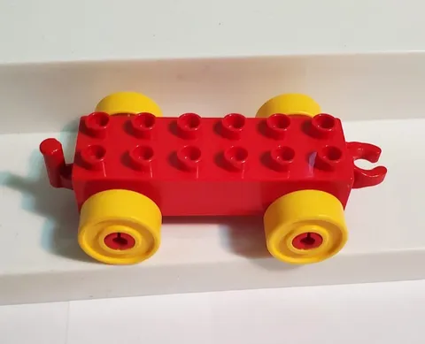 Lego Duplo 2 x 6 Car Base Train Base Open Hitch End Red
