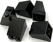 Lego 5 New Black Slopes Sloped 65 2 x 2 x 2 with Bottom Tube Parts