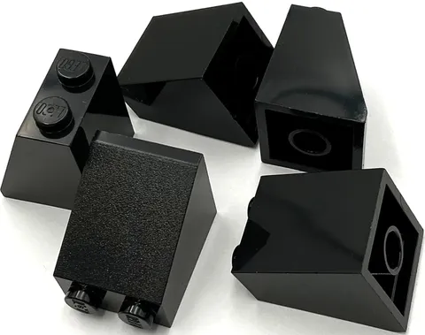 Lego 5 New Black Slopes Sloped 65 2 x 2 x 2 with Bottom Tube Parts