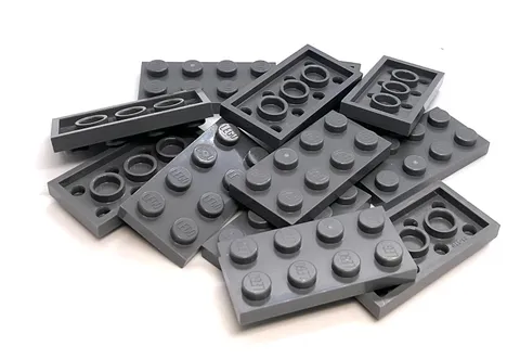 New Lego Dark Stone Gray 2x4 Plates #3020 - 12 Pieces