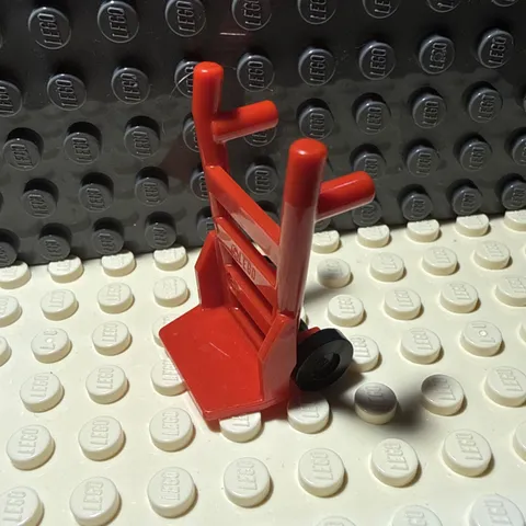 LEGO Minifig Tool RED HAND CART w/Black Wheels -Handcart Truck Vehicle Dolly
