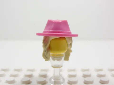 LEGO Friends Female Girl Dark Pink Hat w/ Tan Hair Minifig S9