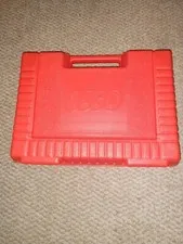 Vintage 80's Red Lego Storage Box Legos Carrying Case 9x12 dated 1985