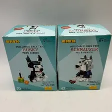BRIX Buildable Pets Husky Schnauzer Dog Building Sets Lot of 2 Sealed