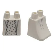 LEGO 2x White Minifigure Skirt Nightgown Lace Striped Dress Lower Body