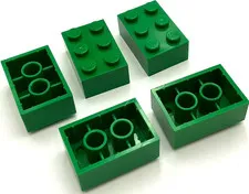 Lego 5 New Green Brick Building Blocks 2 x 4 Parts