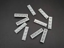 LEGO - 10x - Plate - Plate - 1x4 - Light Grey - Light Grey - 3710
