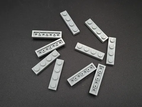 LEGO - 10x - Plate - Plate - 1x4 - Light Grey - Light Grey - 3710