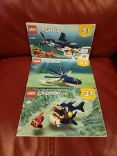LEGO Creator 3 in 1 Deep Sea Creatures 31088 Instruction Guide MANUAL ONLY