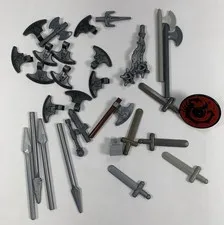 LEGO Minifigure Weapons Lot, Pieces medieval swords, axe, jousting