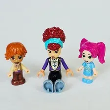 LEGO Friends Minidoll Hair Pieces Lot Dark Red Afro Pink Pigtails Orange Bob