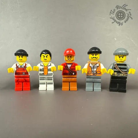 LEGO Minifigure Lot of 5 Bandits Crooks Prisoners Burglars City Police