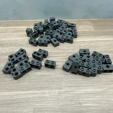 Lego Technic, Brick 1x2 Lot (60) Part #’s 32064, 32000 & 37000 Dark Bluish Gray