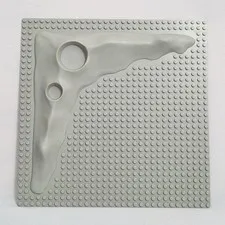 Vintage 1980s LEGO Base Plate – Lunar Space Crater Moon Raised, Gray