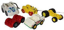 Lego DUPLO Cars Vehicles Wheel Bases Lot of 5 Multicolor Replacement Parts