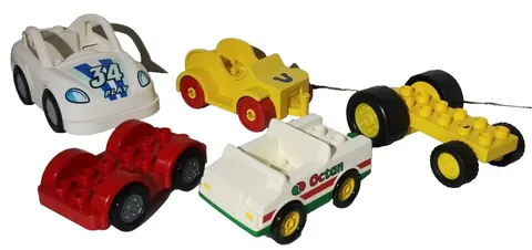 Lego DUPLO Cars Vehicles Wheel Bases Lot of 5 Multicolor Replacement Parts