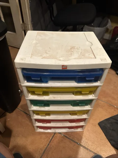 Vintage LEGO Iris 6-Drawer Storage Organizer, Multicolor