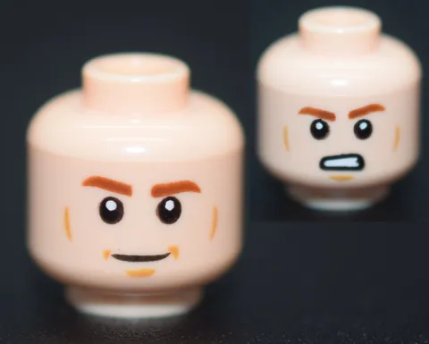 New LEGO Minifigure Head Light Nougat Han Solo 75211 Male Marty McFly 6223932
