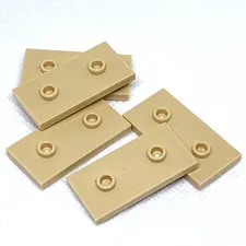 LEGO Parts - Tan Plate 2 x 4 with 2 Studs (Double Jumper) - No 65509 - QTY 5
