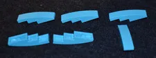 (6) 1x4 Medium Azure (Blue) Rounded Top Bow Bricks ~ New Lego Parts ~