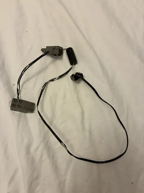 LEGO 9v Electric Train Track Retired Dark Gray Power Contacts with Wire 2x2x2/3